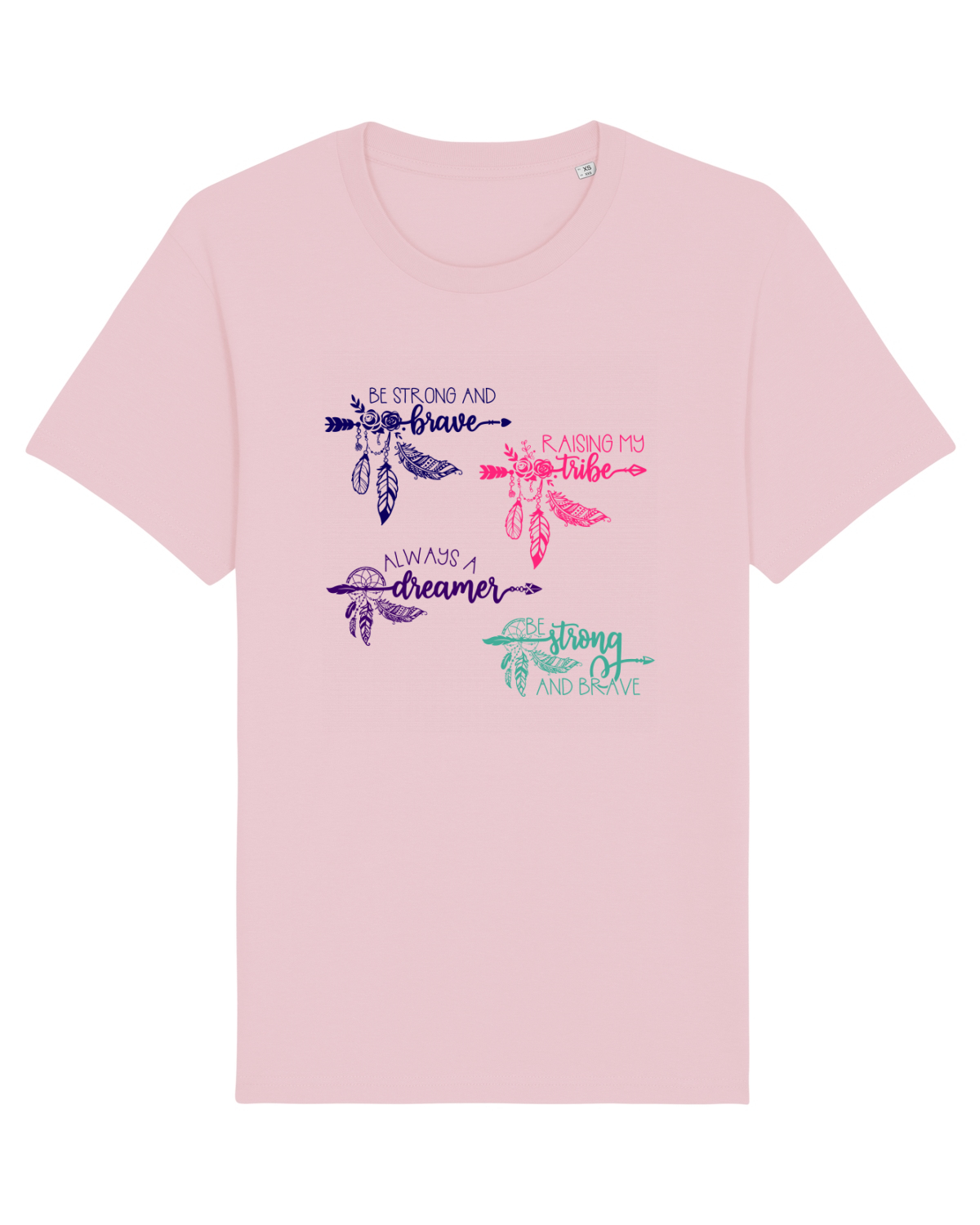 Tricou mânecă scurtă Unisex Rocker Cotton Pink
