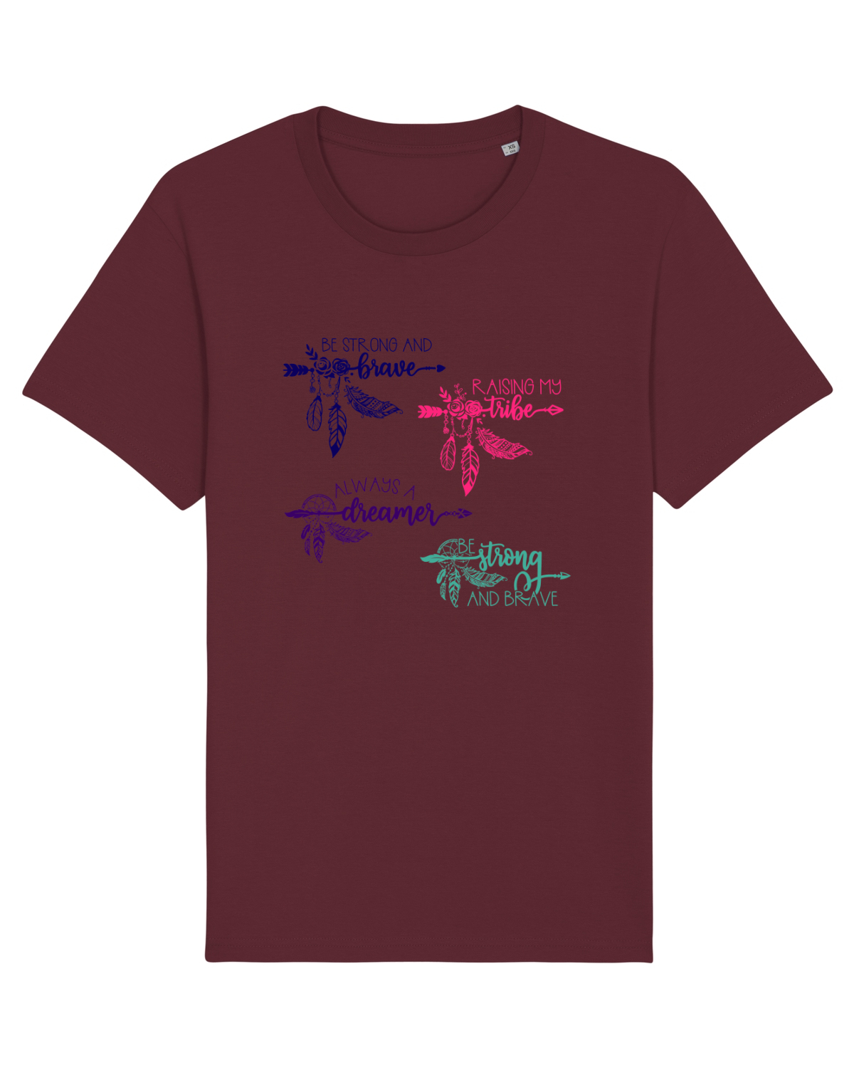 Tricou mânecă scurtă Unisex Rocker Burgundy