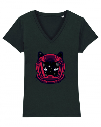 Astronaut Space Cat Black