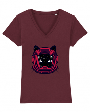 Astronaut Space Cat Burgundy