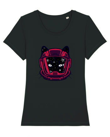 Astronaut Space Cat Black