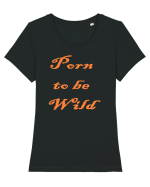 Porn to be wild Tricou mânecă scurtă guler larg fitted Damă Expresser