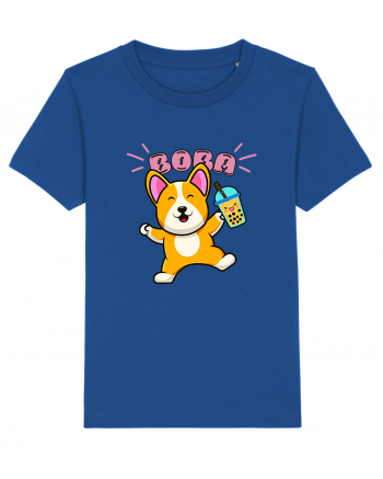 Kawaii Corgi Drinking Boba Tea Majorelle Blue