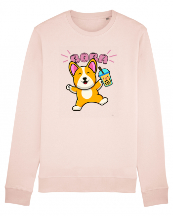 Kawaii Corgi Drinking Boba Tea Candy Pink