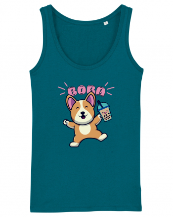 Kawaii Corgi Drinking Boba Tea Ocean Depth