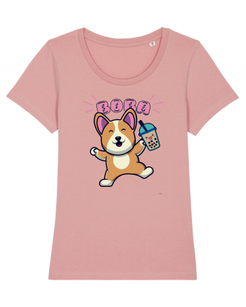 Kawaii Corgi Drinking Boba Tea Canyon Pink