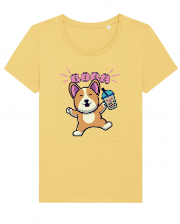 Kawaii Corgi Drinking Boba Tea Jojoba