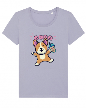 Kawaii Corgi Drinking Boba Tea Lavender