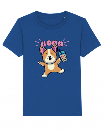 Kawaii Corgi Drinking Boba Tea Majorelle Blue