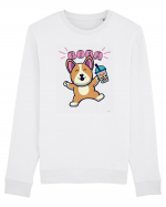 Kawaii Corgi Drinking Boba Tea Bluză mânecă lungă Unisex Rise