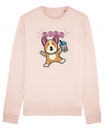 Kawaii Corgi Drinking Boba Tea Candy Pink