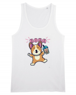 Kawaii Corgi Drinking Boba Tea Maiou Bărbat Runs