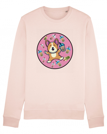 Kawaii Corgi Drinking Boba Tea Candy Pink