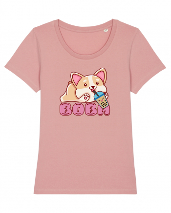 Kawaii Corgi Drinking Boba Tea Canyon Pink