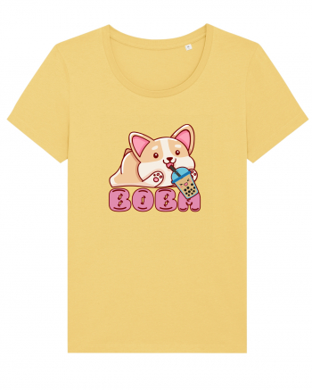 Kawaii Corgi Drinking Boba Tea Jojoba