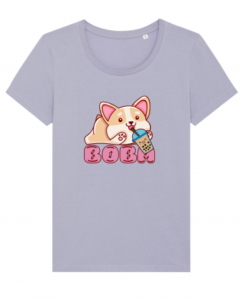 Kawaii Corgi Drinking Boba Tea Lavender