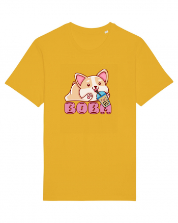 Kawaii Corgi Drinking Boba Tea Spectra Yellow