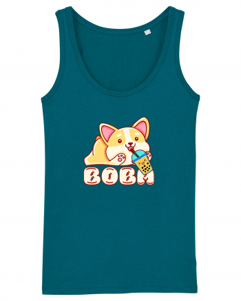 Kawaii Corgi Drinking Boba Tea Ocean Depth