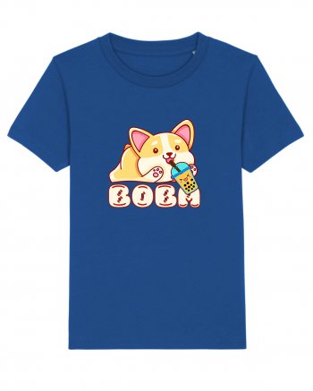 Kawaii Corgi Drinking Boba Tea Majorelle Blue