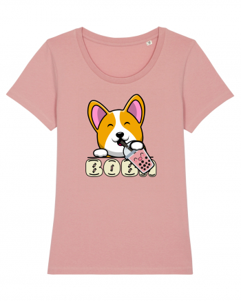 Kawaii Corgi Drinking Boba Tea Canyon Pink