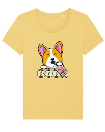 Kawaii Corgi Drinking Boba Tea Jojoba