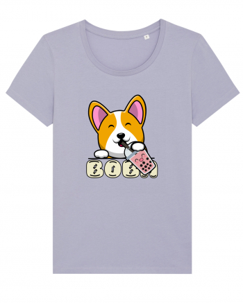 Kawaii Corgi Drinking Boba Tea Lavender