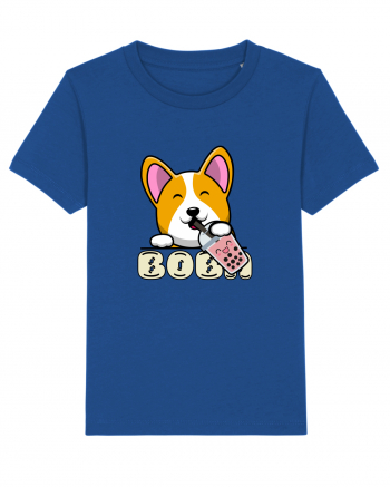 Kawaii Corgi Drinking Boba Tea Majorelle Blue