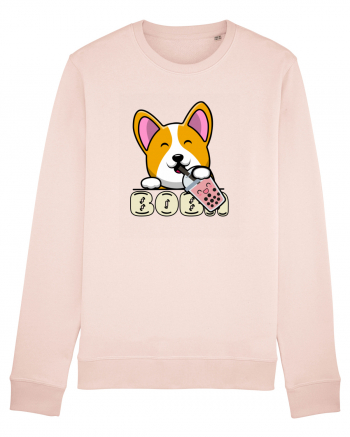 Kawaii Corgi Drinking Boba Tea Candy Pink