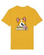 Kawaii Corgi Drinking Boba Tea Tricou mânecă scurtă Unisex Rocker