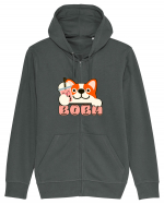 Kawaii Corgi Drinking Boba Tea Hanorac cu fermoar Unisex Connector