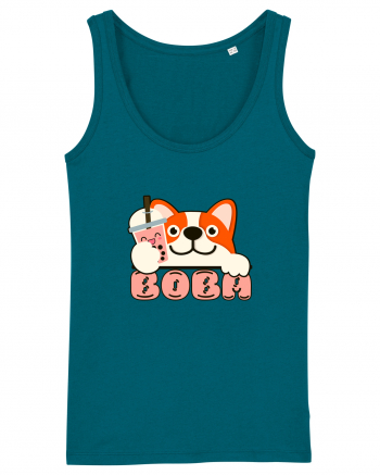 Kawaii Corgi Drinking Boba Tea Ocean Depth