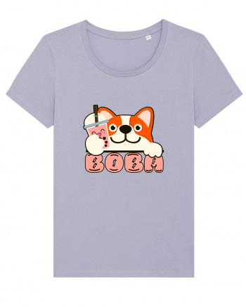 Kawaii Corgi Drinking Boba Tea Lavender