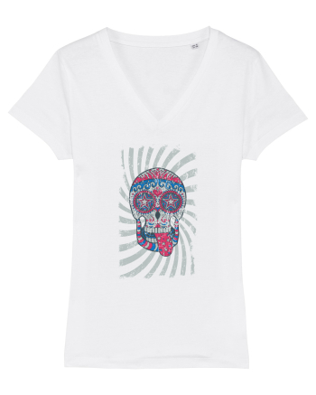 American Sugar Skull White