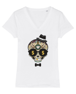 Dollar Sugar Skull Tricou mânecă scurtă guler V Damă Evoker