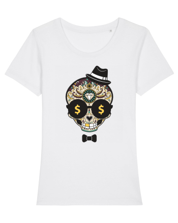 Dollar Sugar Skull White