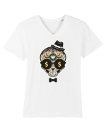Dollar Sugar Skull Tricou mânecă scurtă guler V Bărbat Presenter