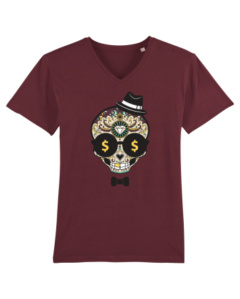 Dollar Sugar Skull Burgundy