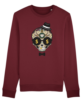 Dollar Sugar Skull Burgundy