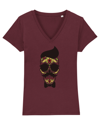 Hipster Skull Burgundy