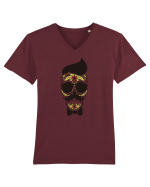 Hipster Skull Tricou mânecă scurtă guler V Bărbat Presenter