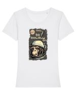To Boldly Go Astronaut Ape Tricou mânecă scurtă guler larg fitted Damă Expresser