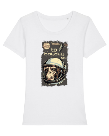 To Boldly Go Astronaut Ape White