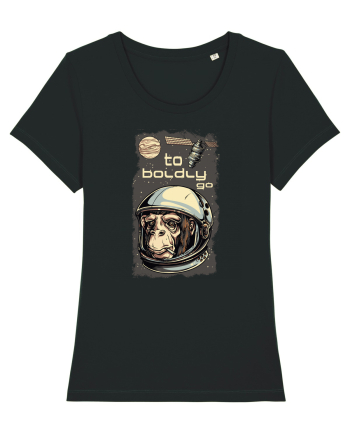 To Boldly Go Astronaut Ape Black