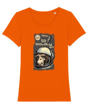 To Boldly Go Astronaut Ape Bright Orange
