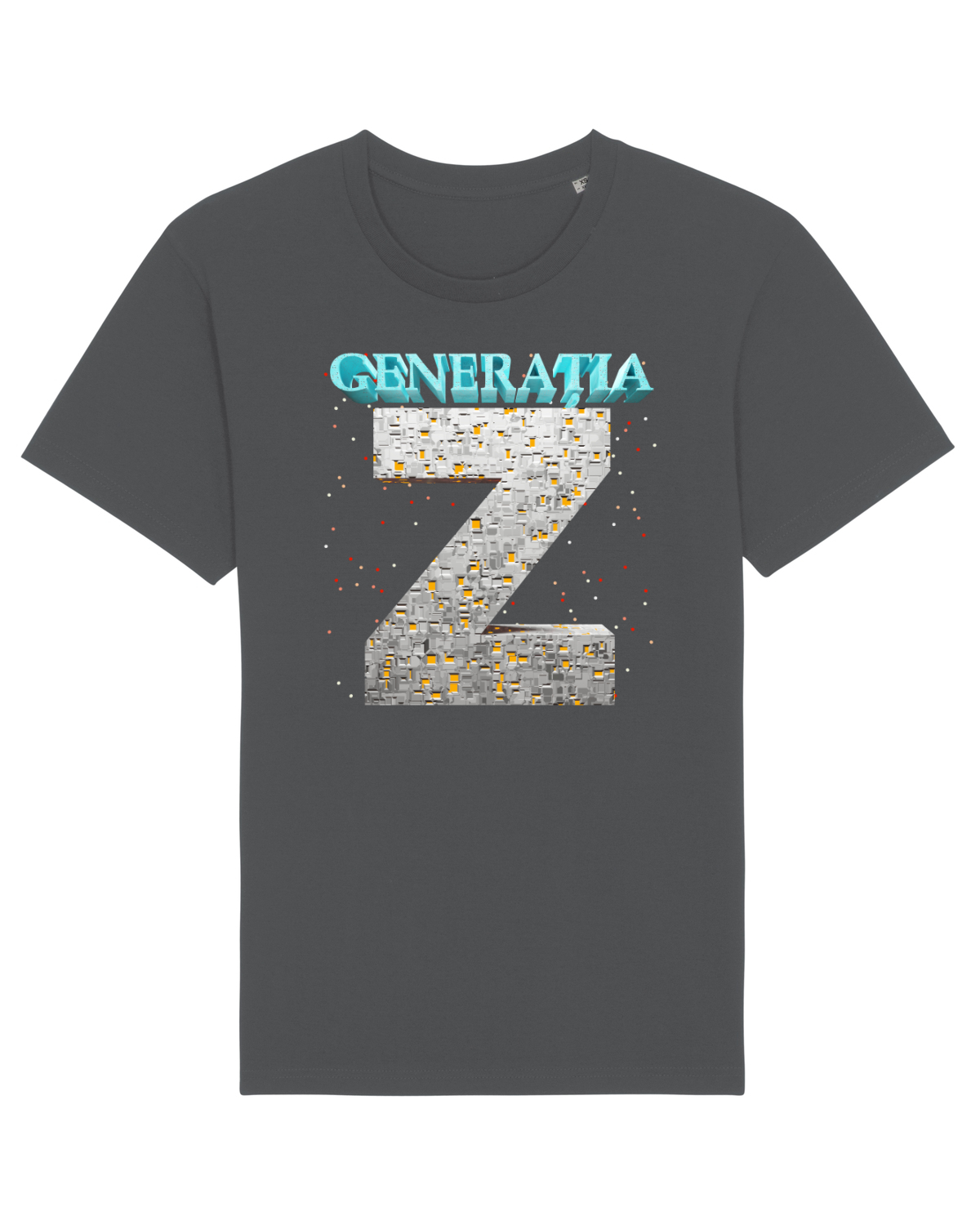 Tricou mânecă scurtă Unisex Rocker Anthracite