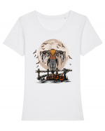 Pumpkin Head Scarecrow Tricou mânecă scurtă guler larg fitted Damă Expresser