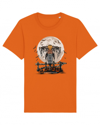 Pumpkin Head Scarecrow Bright Orange