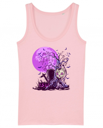 Purple Halloween Moon Cotton Pink