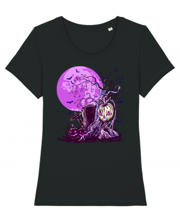 Purple Halloween Moon Black