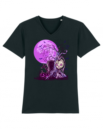 Purple Halloween Moon Black